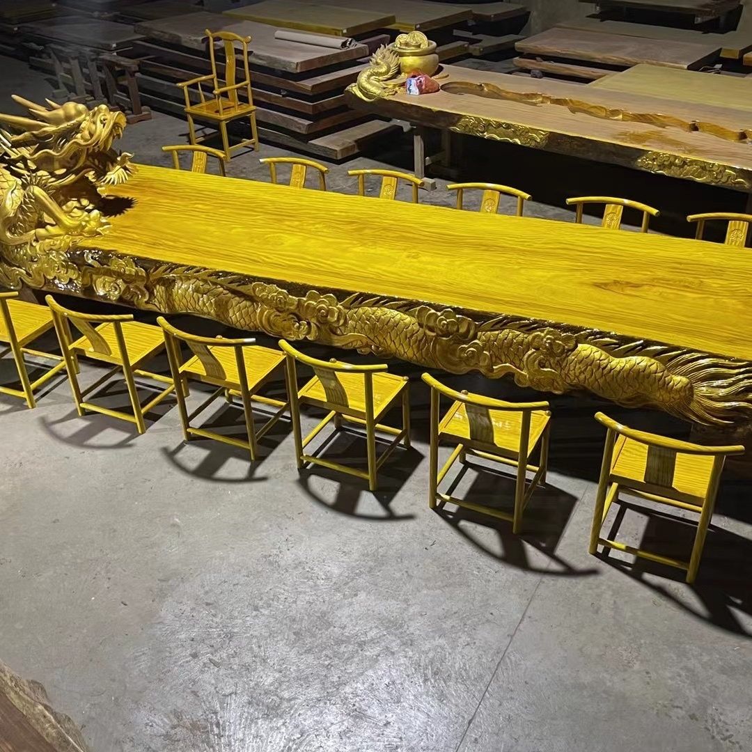 整块原木金丝楠木实木大板桌原木茶桌茶台餐桌老板办公桌简约现代