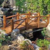 定制高端户外实木碳化木桥防腐木小桥景观拱桥庭院民宿景观小桥