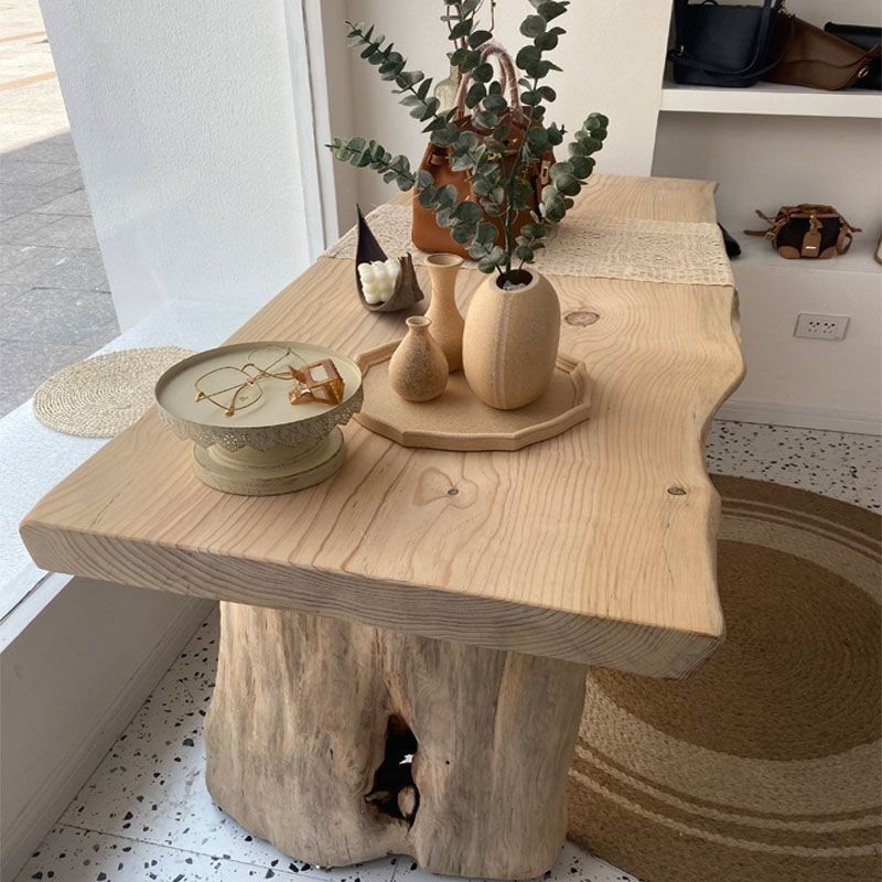 简约实木大板桌服装店中岛流水台民宿原木长条桌茶桌中岛台展示台