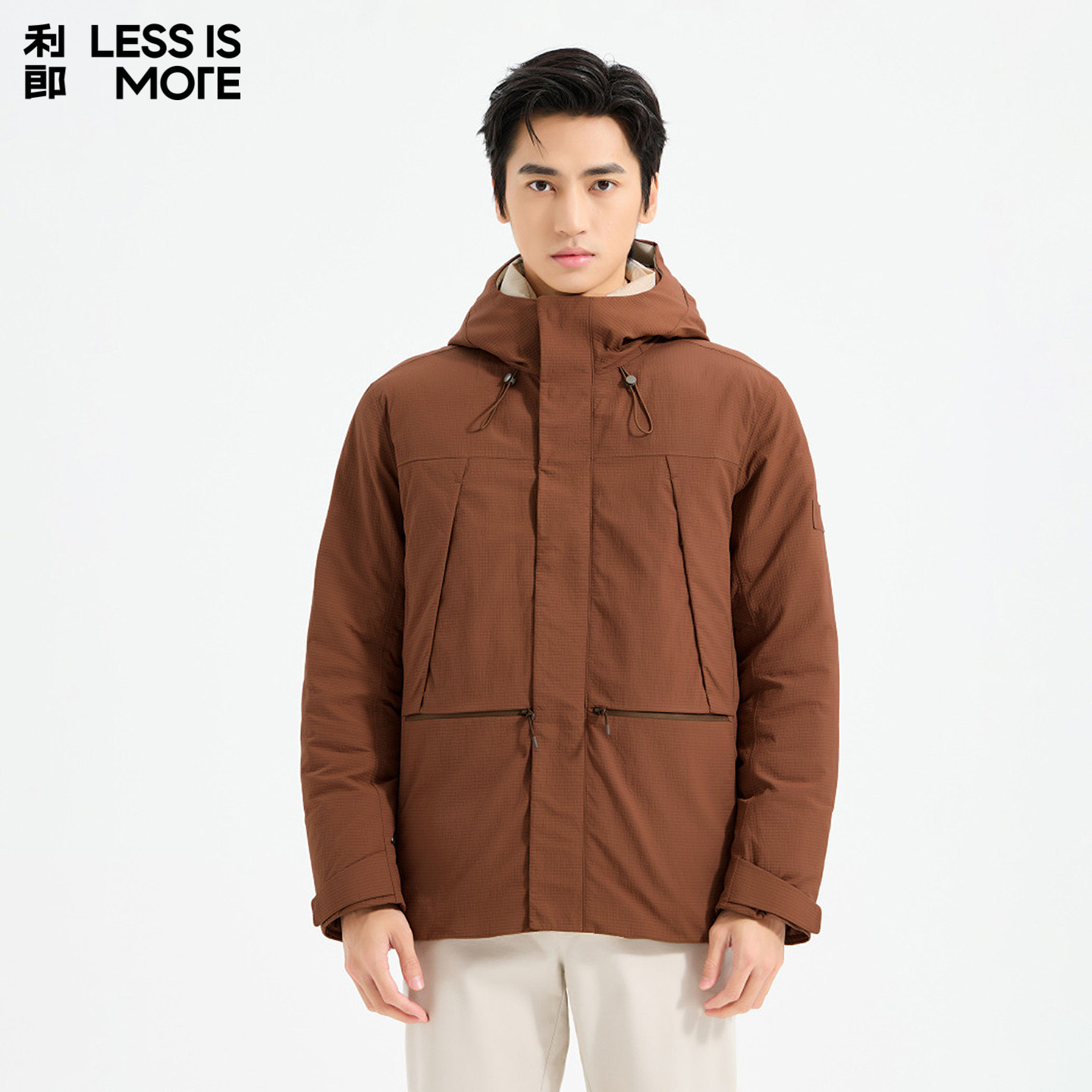 【格纹肌理】利郎奥莱羽绒服2025冬季新款时尚休闲保暖抗寒外套男