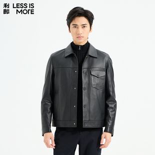 【内里充绒】利郎奥莱真皮皮衣2025冬季新款时尚休闲男士轻奢外套
