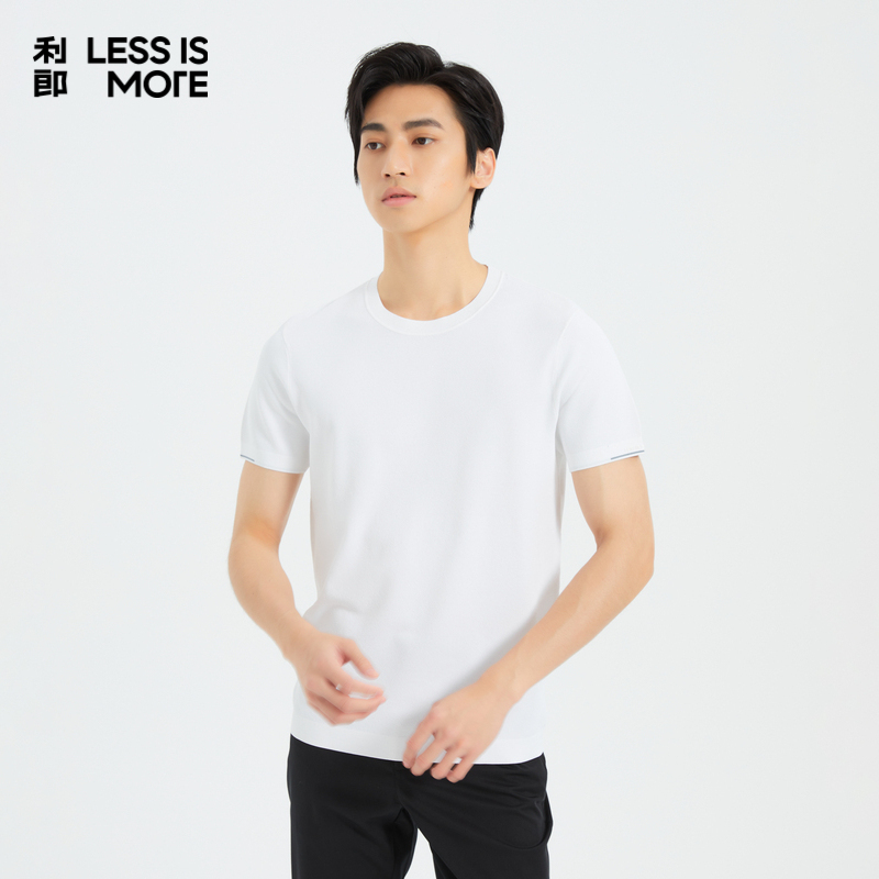 【粘纤混纺】利郎奥莱短袖针织衫男2025夏季新款时尚上衣Q5XTX511