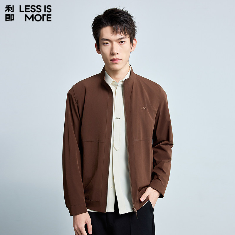 【LOGO刺绣】利郎奥莱夹克男2026春季新款立领时尚商务休闲外套男