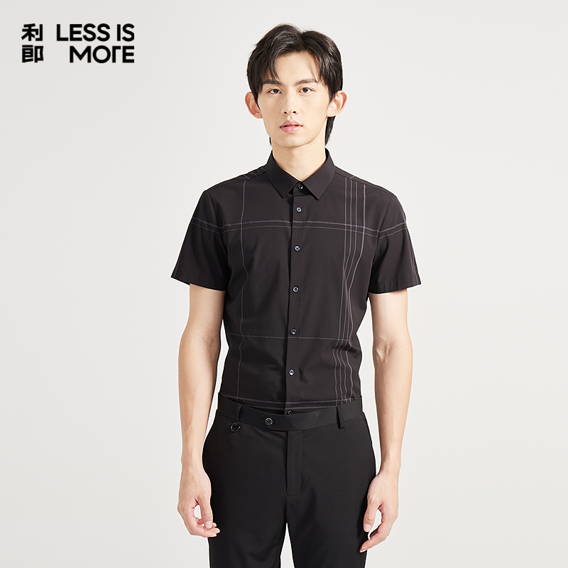 【商场同款】利郎奥莱短袖衬衫男2025夏新款休闲衬衣男Q4XZC007