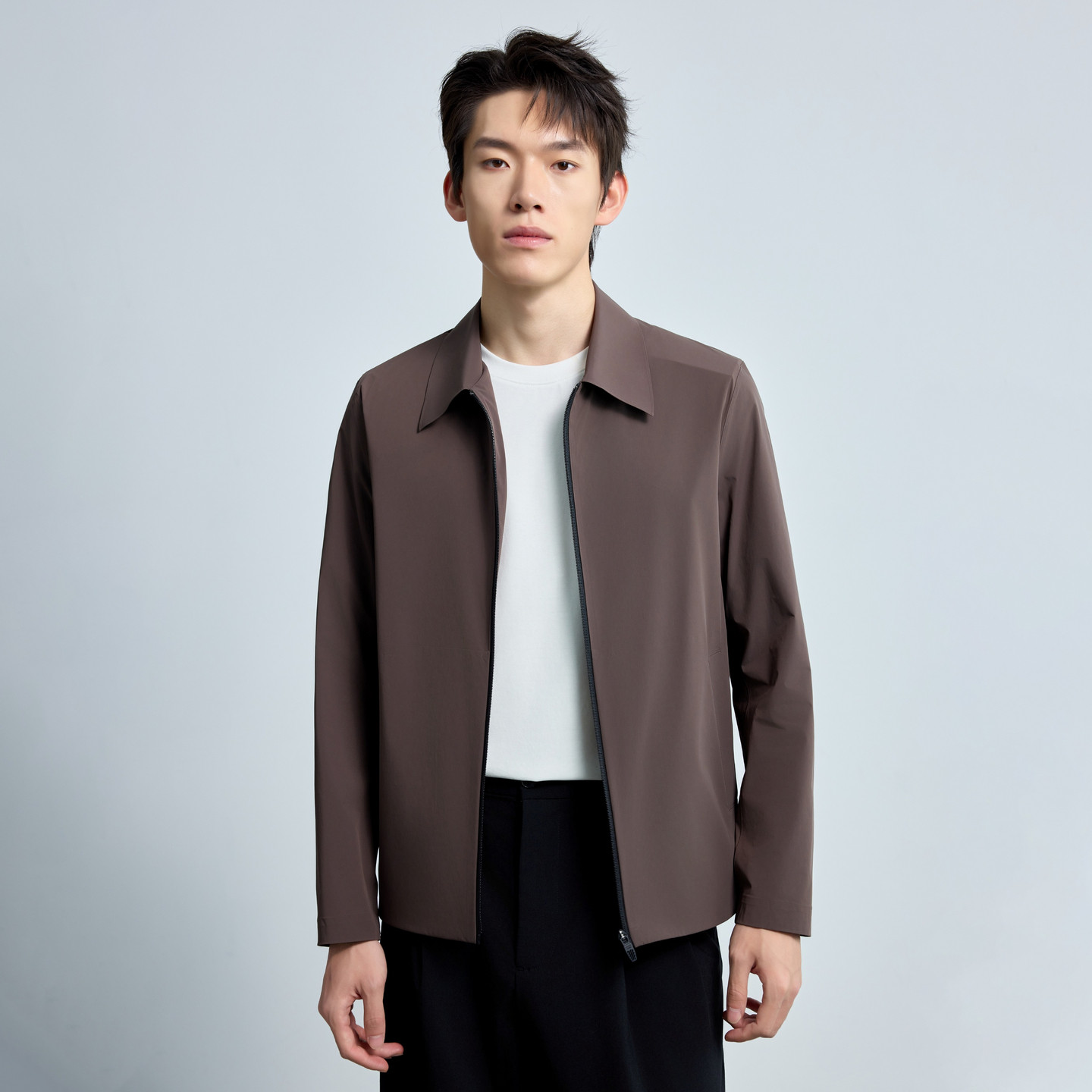 【锦氨面料】利郎奥莱空调服2026年夏季新款时尚翻领夹克外套男士