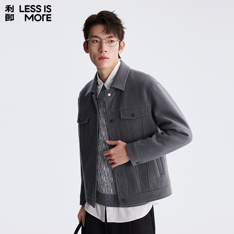 【青年通勤】利郎奥莱毛呢外套2025冬季新款时尚百搭休闲保暖大衣