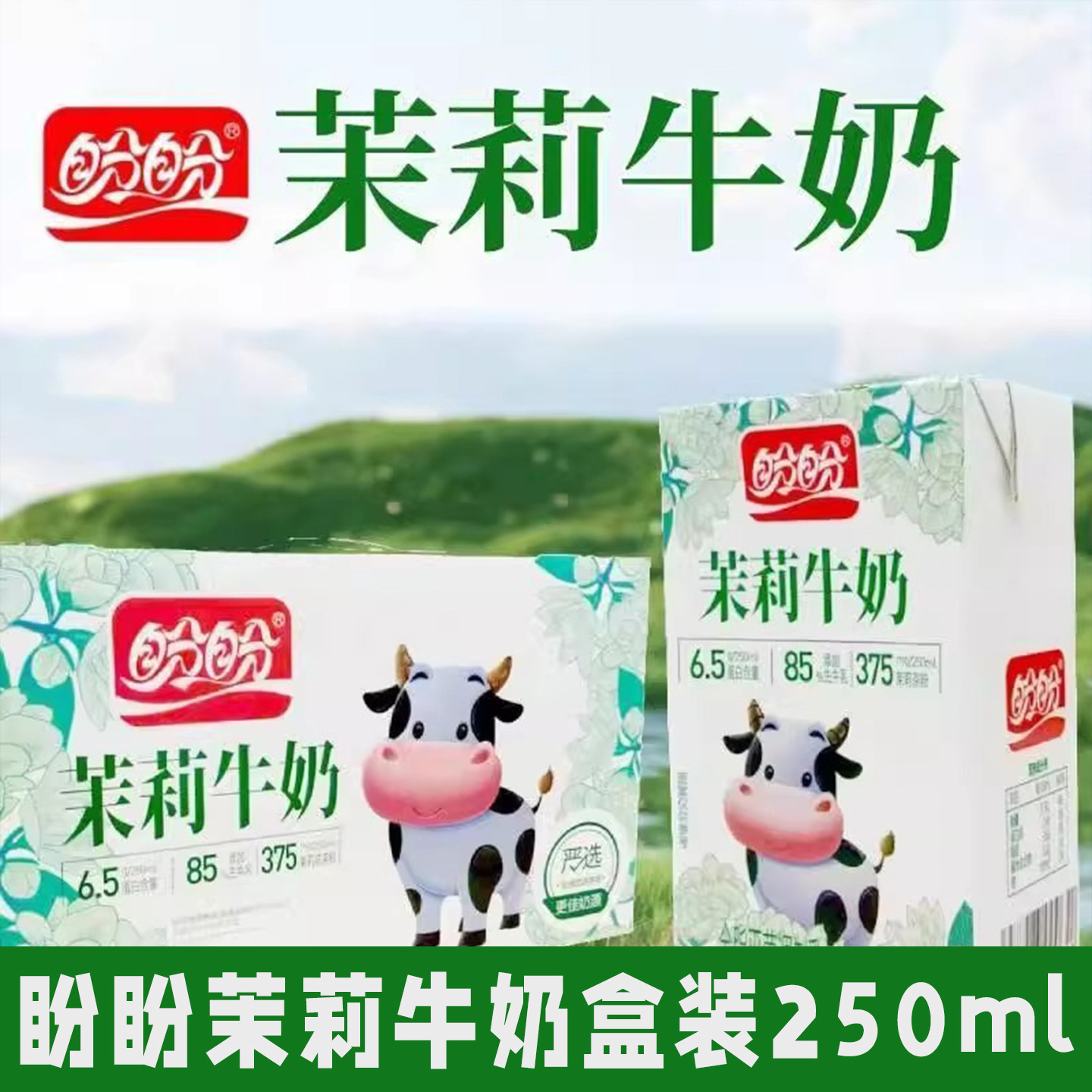 盼盼茉莉牛奶250ml盒装全脂灭菌调制乳生牛乳添加新品上市休闲饮,咖啡/麦片/冲饮,调制乳（风味奶）,淘宝优惠券,粉丝福利购,淘宝优惠卷