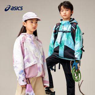 【商城同款】ASICS/亚瑟士童装秋季户外外套防水透湿印花挡风夹克