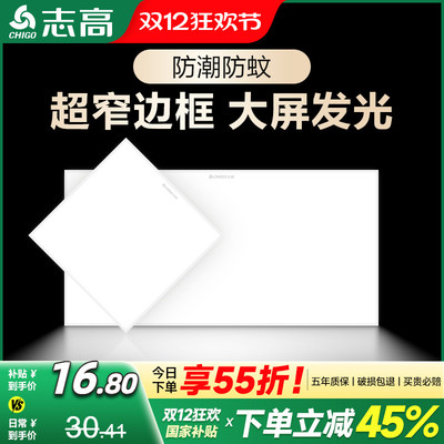 志高高亮光源超窄边框集成吊顶灯