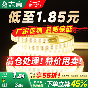 led灯带220v户外防水超亮家用客厅吊顶装饰灯条低压软灯条灯带