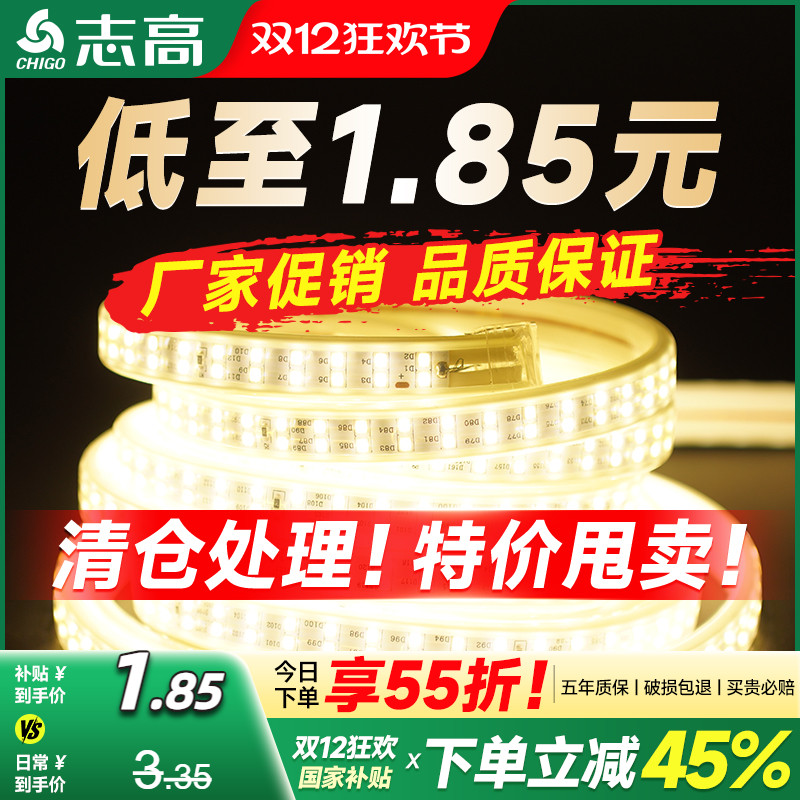 志高LED灯带双排超亮防水软胶灯