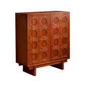 法式 复古实木斗柜客厅靠墙沙发旁收纳储物柜立柜杂物柜边柜置物柜