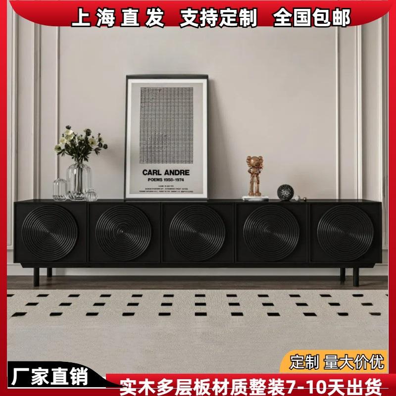 意式轻奢电视柜灰色钢琴烤漆电视柜视听柜地柜创意设计客厅组合柜