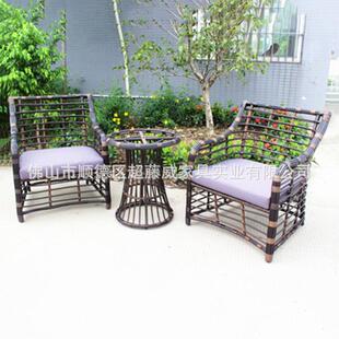 藤制编藤桌椅花园阳台庭院休闲阳台桌椅仿藤椅茶几三件套