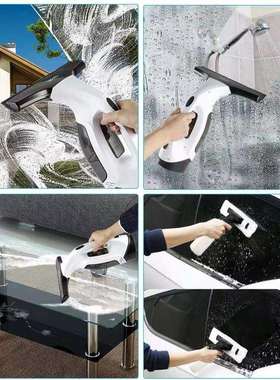 大功率白色无绳可充电自动便携式玻璃清洁器擦窗器带2200mA电池