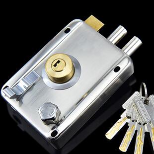 老式防盗门锁室外装门锁不锈钢门锁 铁门木门室内大门锁超C级锁芯