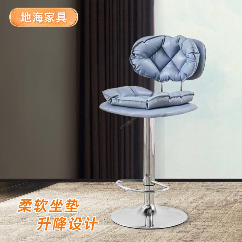 简约靠背椅酒吧升降旋转椅子收银高脚凳家用舒适别墅酒柜吧台椅