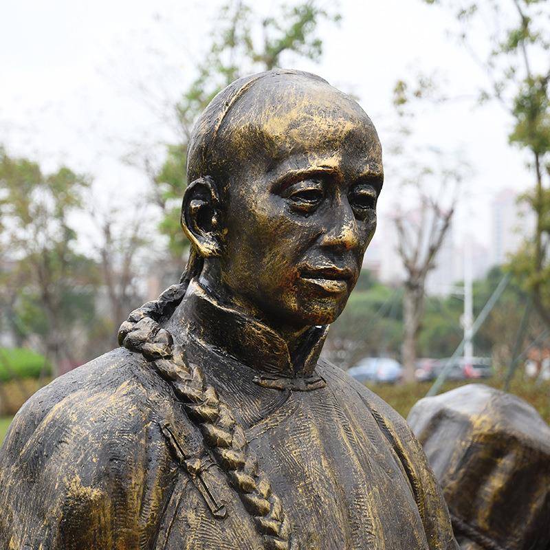 户外人物仿铜雕塑茶文化景观小品园林摆件运茶马玻璃钢农庄装饰品