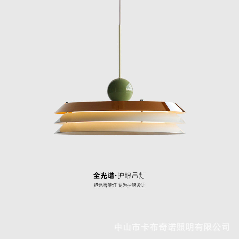 餐厅吊灯设计师创意圆餐桌灯中古法式奶油风吧台餐桌灯中山灯具