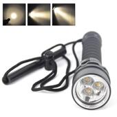 3颗XML2LED潜水手电筒光潜水手电黄光远射水下水3T6黄光