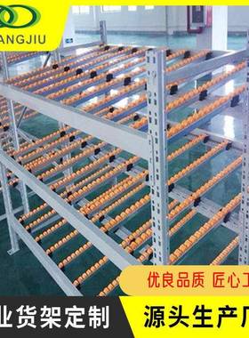 滚轮流利式货架先进先出物流货架仓库重力式货架