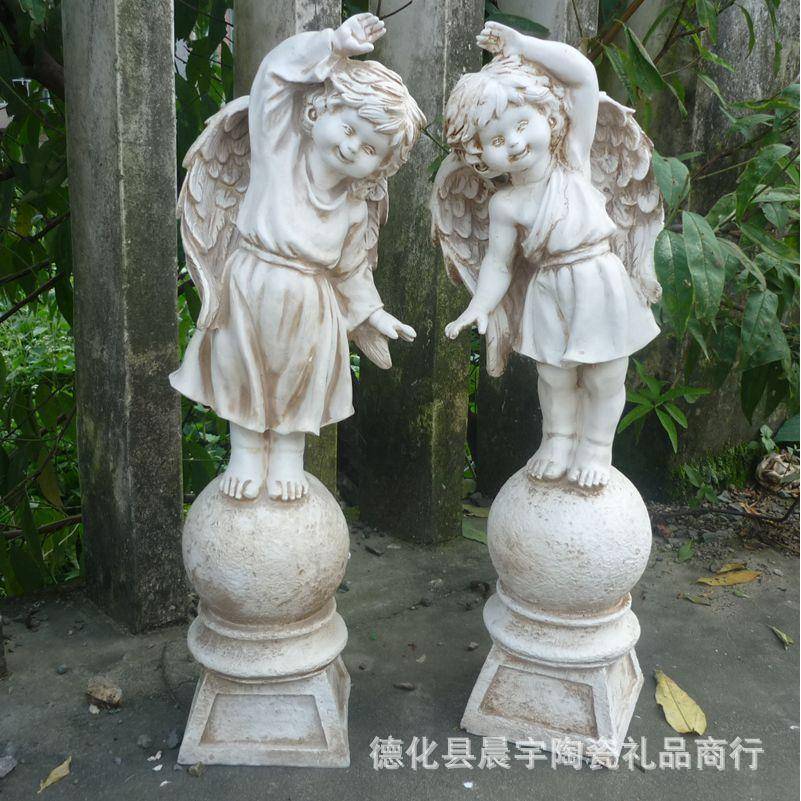 直销创意混批树脂工艺品天使丘比特花园人物摆件家居饰品4001