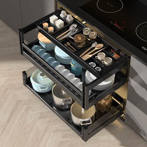 浅拉篮350 400深800碗碟篮650抽中抽屉式750拉拦阻尼900橱柜碗蓝