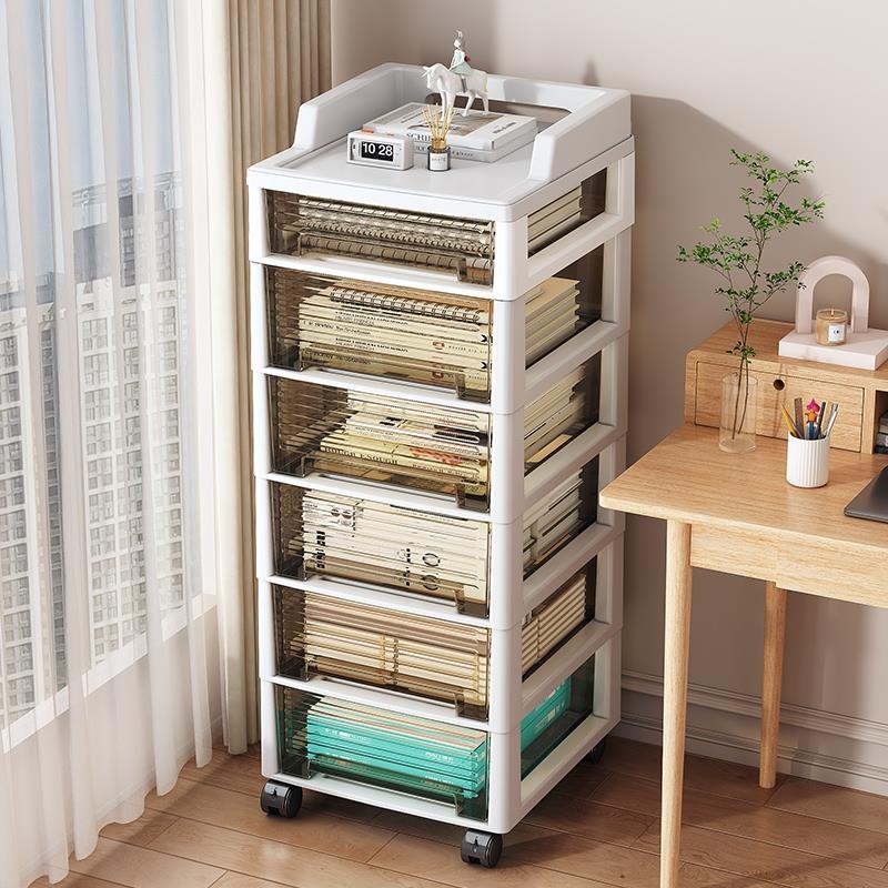 抽屉式文具收纳柜办公室桌下文件柜学生A4储物柜可移动夹缝置物架