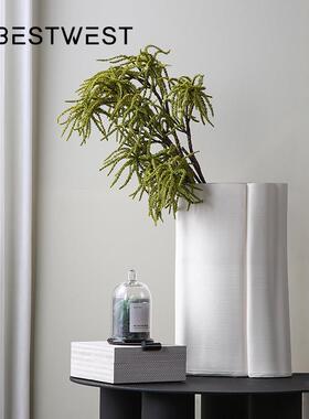 Bestwest3D打印白色陶瓷花瓶摆件高档家居样板房花盆干花花器