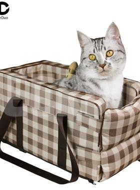 跨境宠物车载窝灰色手提两用车载中控狗窝猫窝亚马逊源头工厂