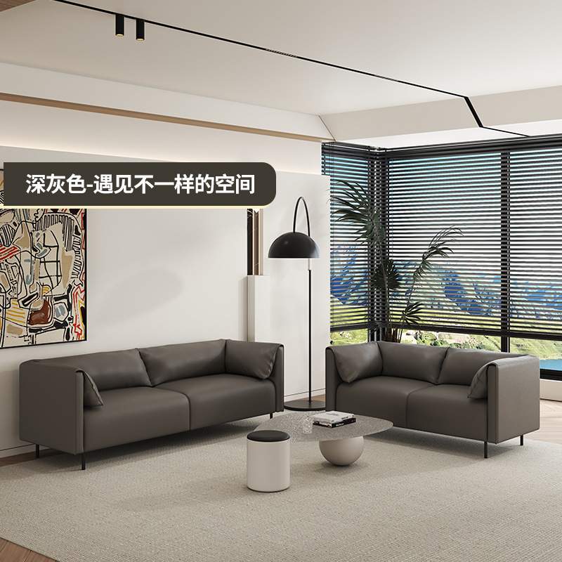 简约现代双人pu皮质沙发小户型客厅卧室二三人位办公女装店出租房
