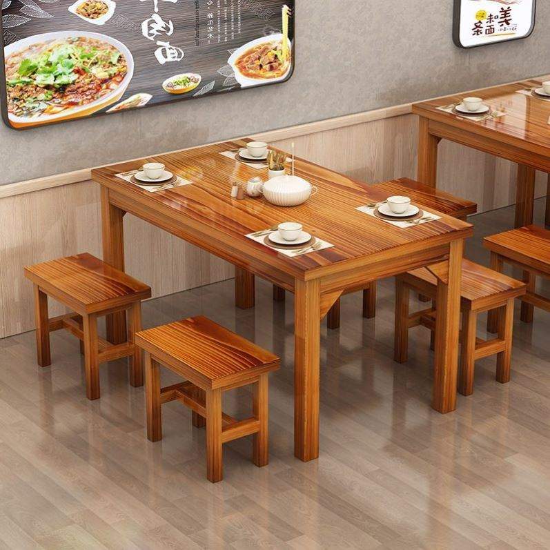 实木桌子面馆商用餐桌小吃店餐桌椅餐厅桌椅饭店凳子