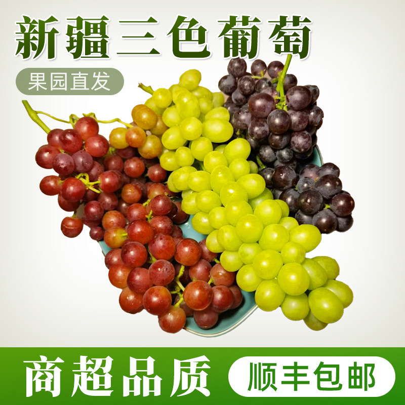 新疆三色无籽脆甜葡萄顺丰包邮
