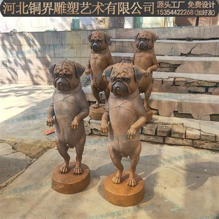 铸铜狼狗牧羊犬动物雕塑纯铜哈巴狗土狗金毛雕像园林公园绿地景观