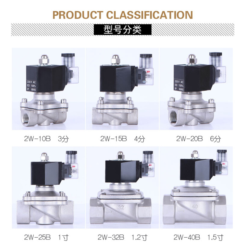 包邮304不锈钢常闭电磁开关水阀气阀220V24V4分6分1寸管室外防水