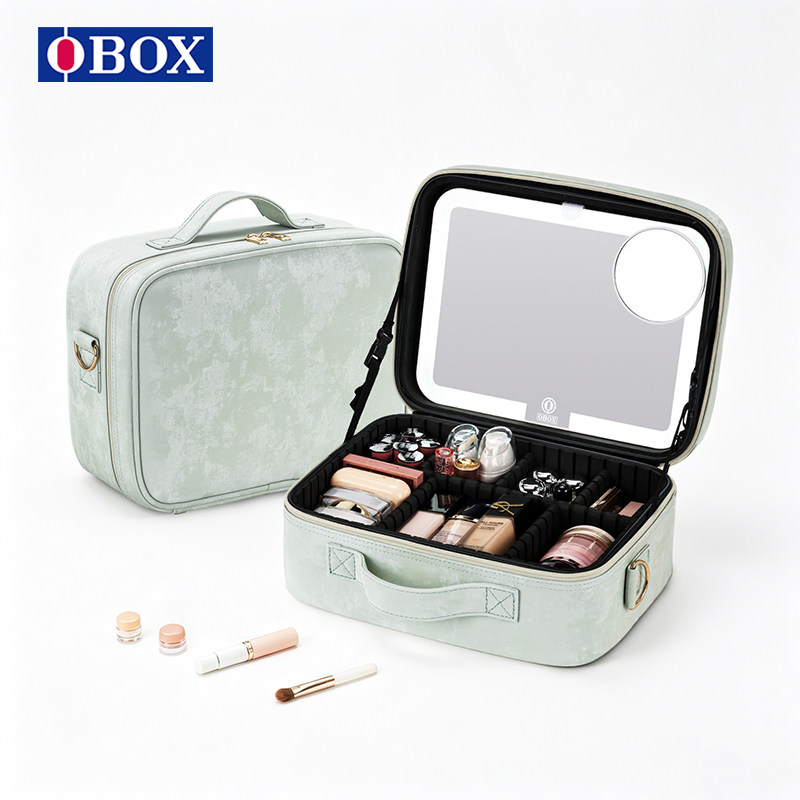 obox带镜化妆包夏日多巴胺出行图片
