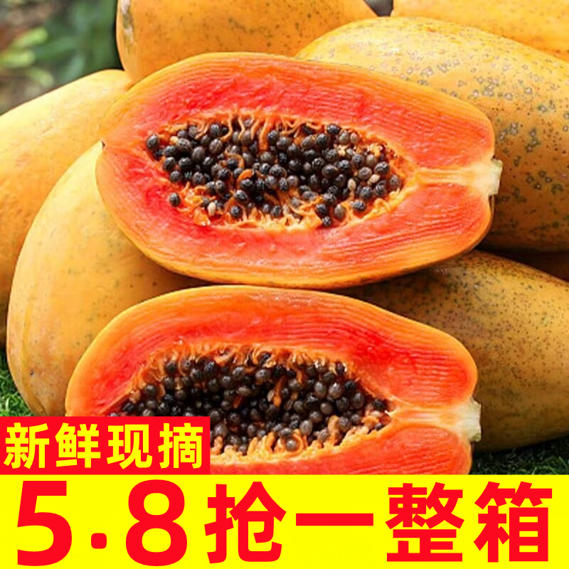 红心牛奶木瓜新鲜树上熟