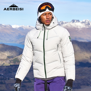 阿尔卑斯石墨烯户外三防冲锋羽绒服男2025冬季新款90鸭绒滑雪外套