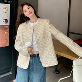 千金范法式早春秋流行小香风上衣女新款减龄显瘦小个子漂亮短外套，女装短外套，浙宝075