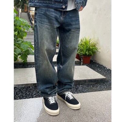 拉链开襟长裤做旧四季做旧