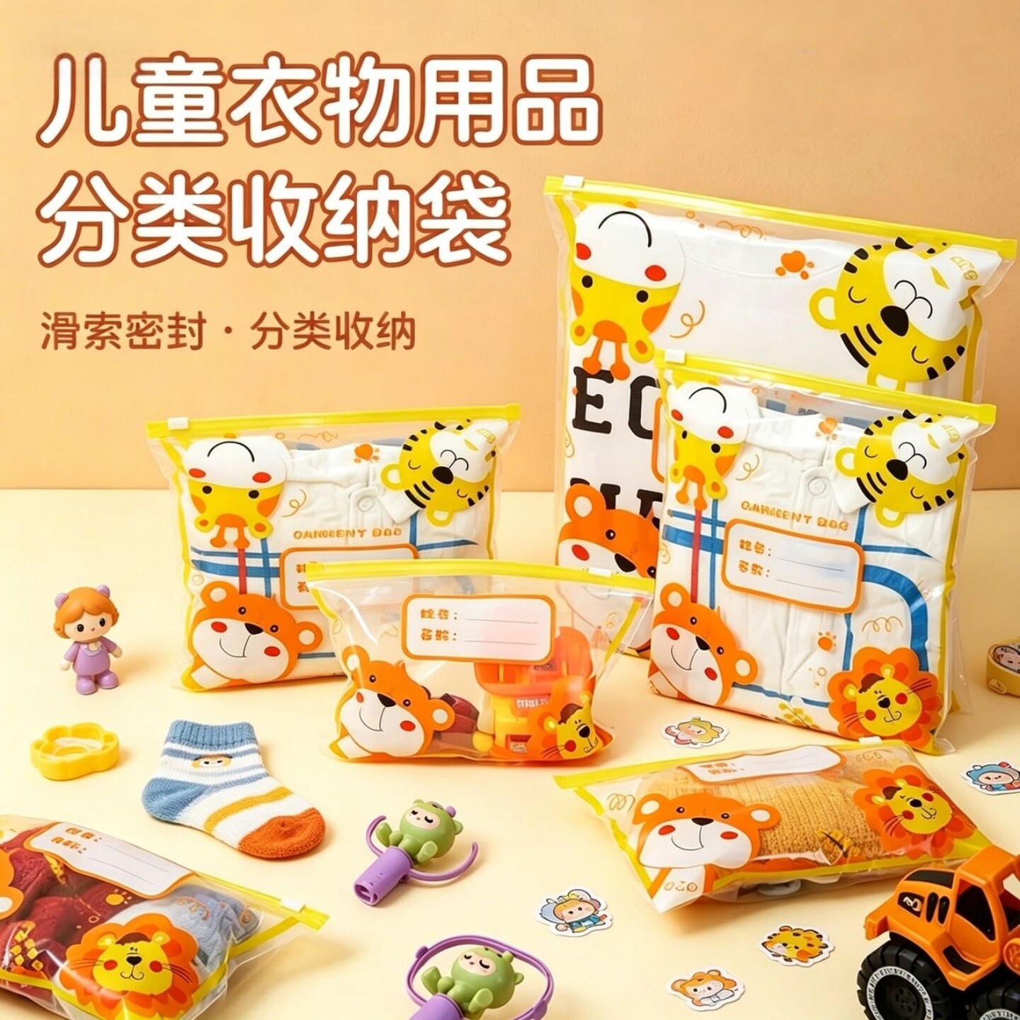 儿童衣物抗菌封装收纳袋