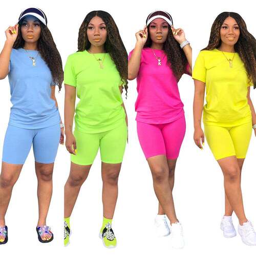 Women's Summer Casual Minimalist Basic Set, Womenswear Top