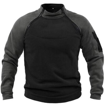 Men Winter Warm Fleece Sweatshirt Zipper Detail Stay Cozy