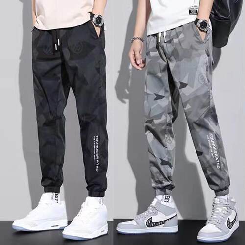 Black Jogger Pants Men Comfortable Street Trendy for