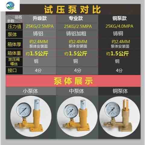 热销试压泵手动打压机水管管道压力测漏仪PPR测压Q泵测试器25-40