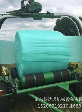 青白储饲料打捆包膜膜一体机专用牧002655草乳色 绿色牧草膜 青贮