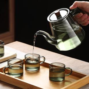 茶壶泡茶家用茶水分离煮烧水壶加厚耐高温大容量加厚玻璃茶具单壶