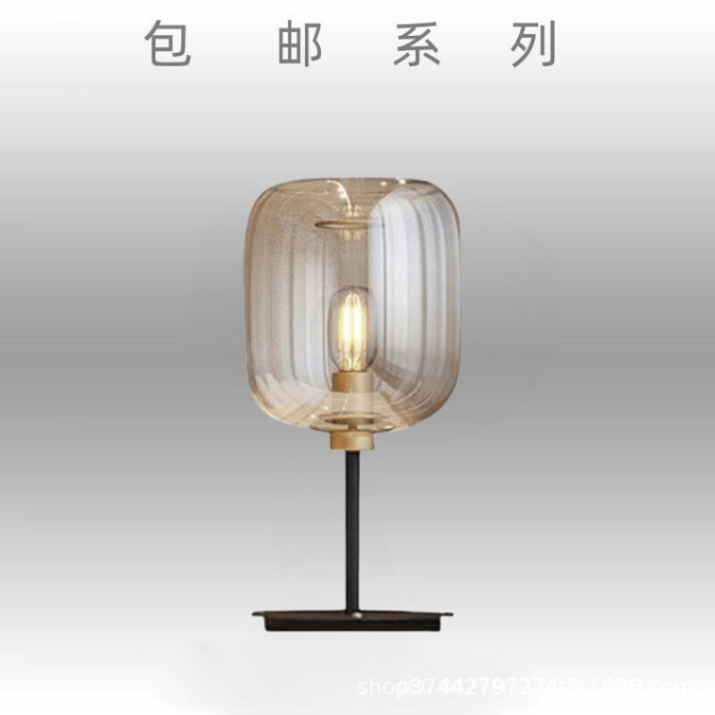 北欧简约玻璃台灯书房创意卧室展厅轻奢意式设计师现代酒店装饰灯