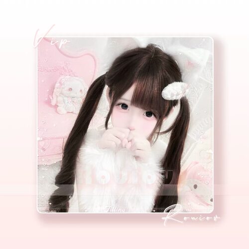 定制po鱼可爱甜妹少女双马尾粉白萌妹美化圈真人定制头像