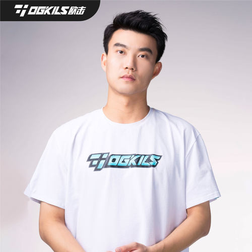 欧击26款LOGO棉感速干羽毛球短袖
